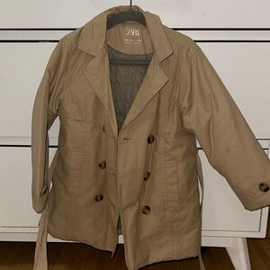 Zara Men's Beige Trench Coat